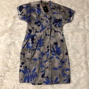 Hugo Boss Delara2 Gray wrap dress size 4 Made in Bulgaria